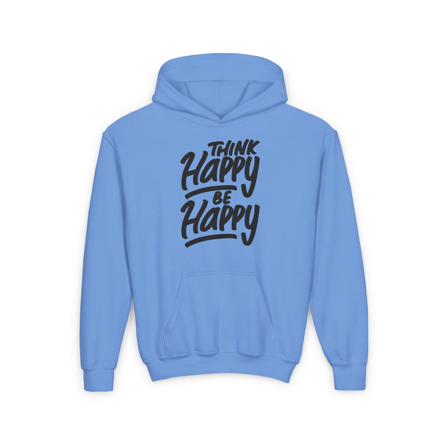 Think Happy Be Happy Youth Heavy Blend Hooded Sweatshirt