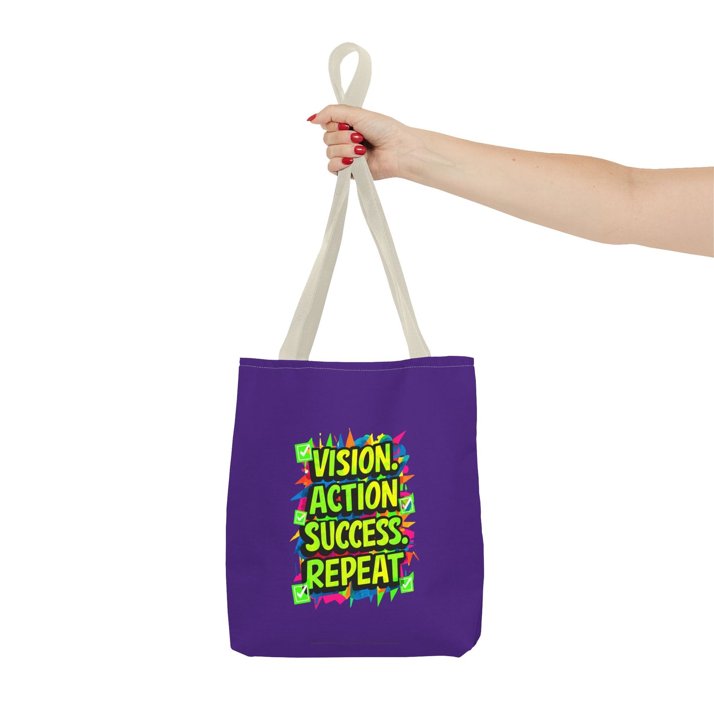 Vision Action Success Repeat Tote Bag (AOP)