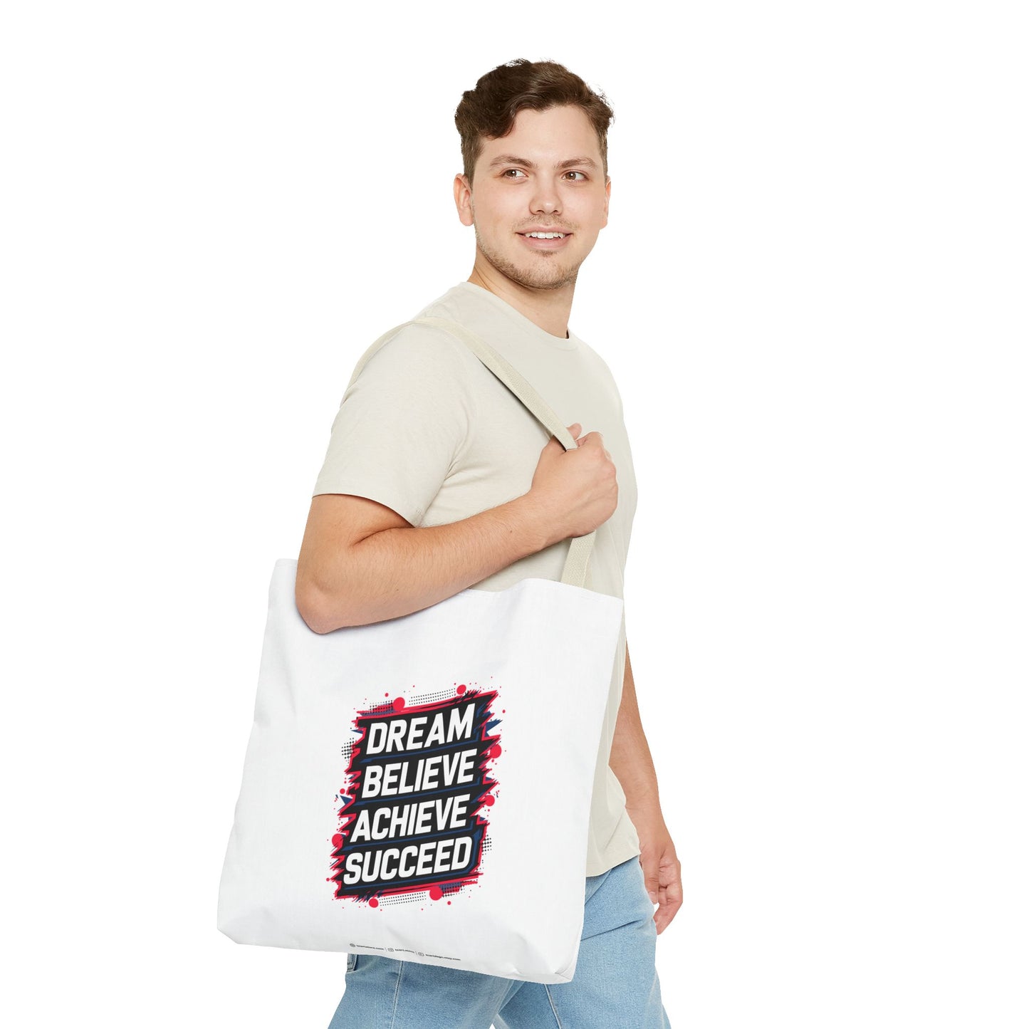 Dream Believe Achieve Succeed Tote Bag (AOP)