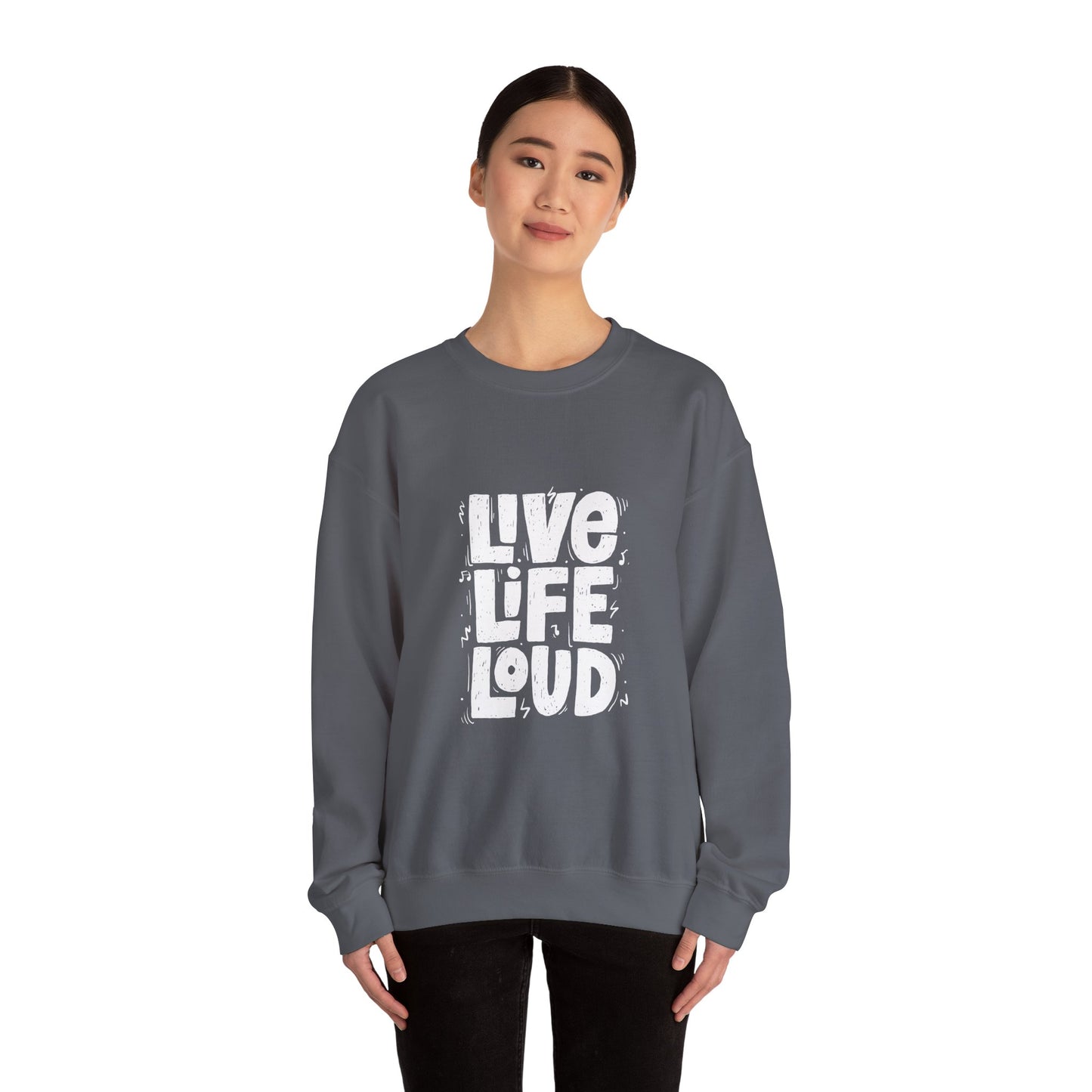 Live Life Loud Unisex Heavy Blend™ Crewneck Sweatshirt