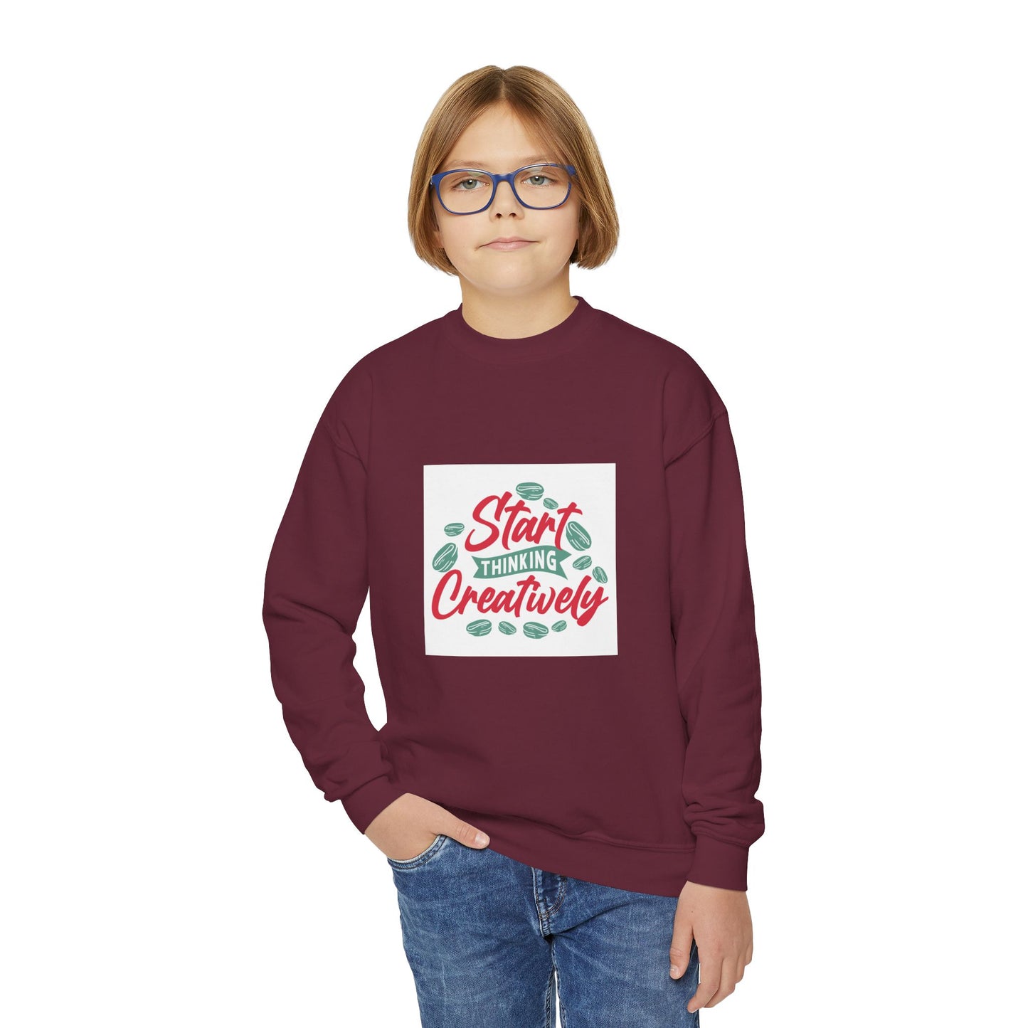 Start Thinking Creatively Youth Crewneck Sweatshirt
