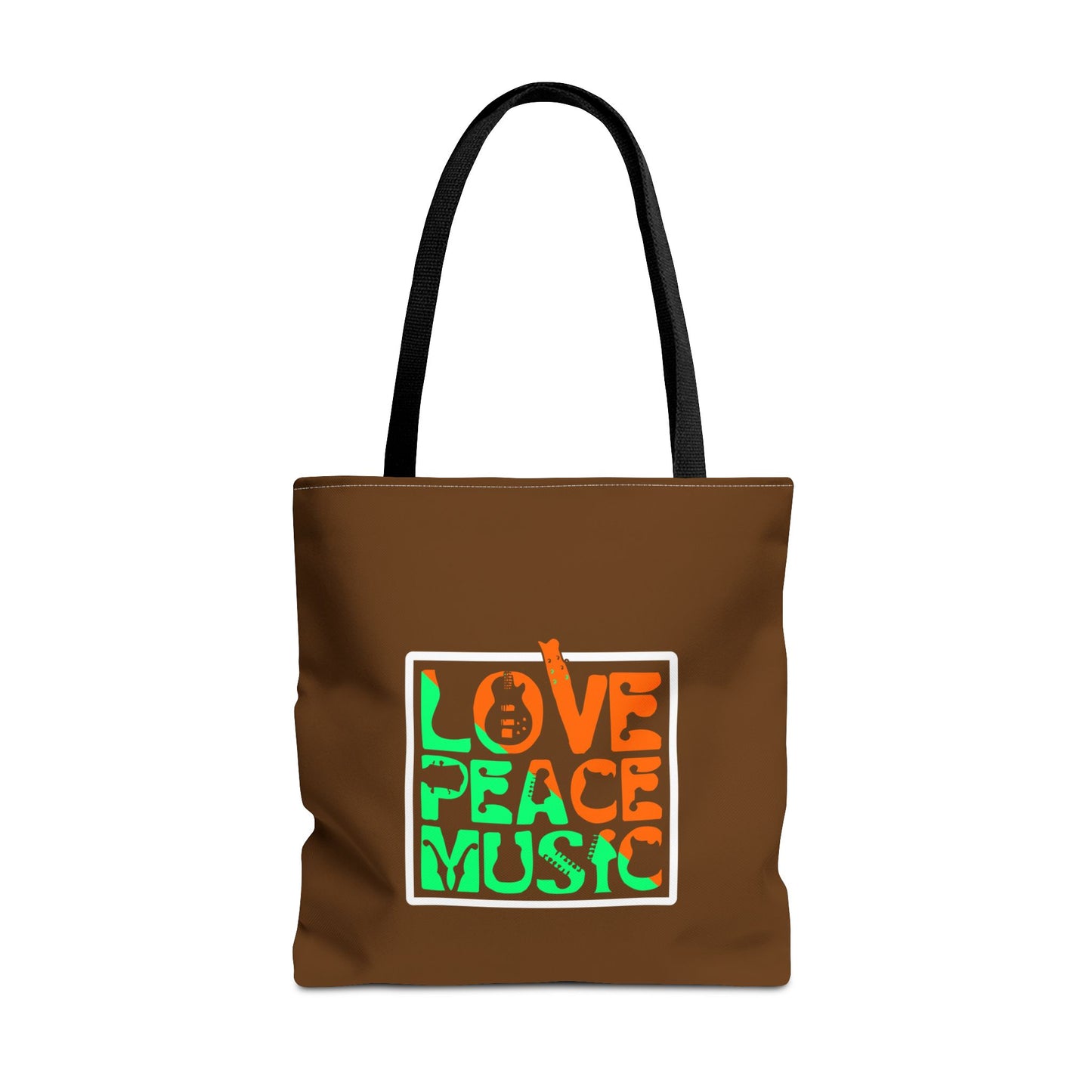 Love Peace Music Tote Bag (AOP)