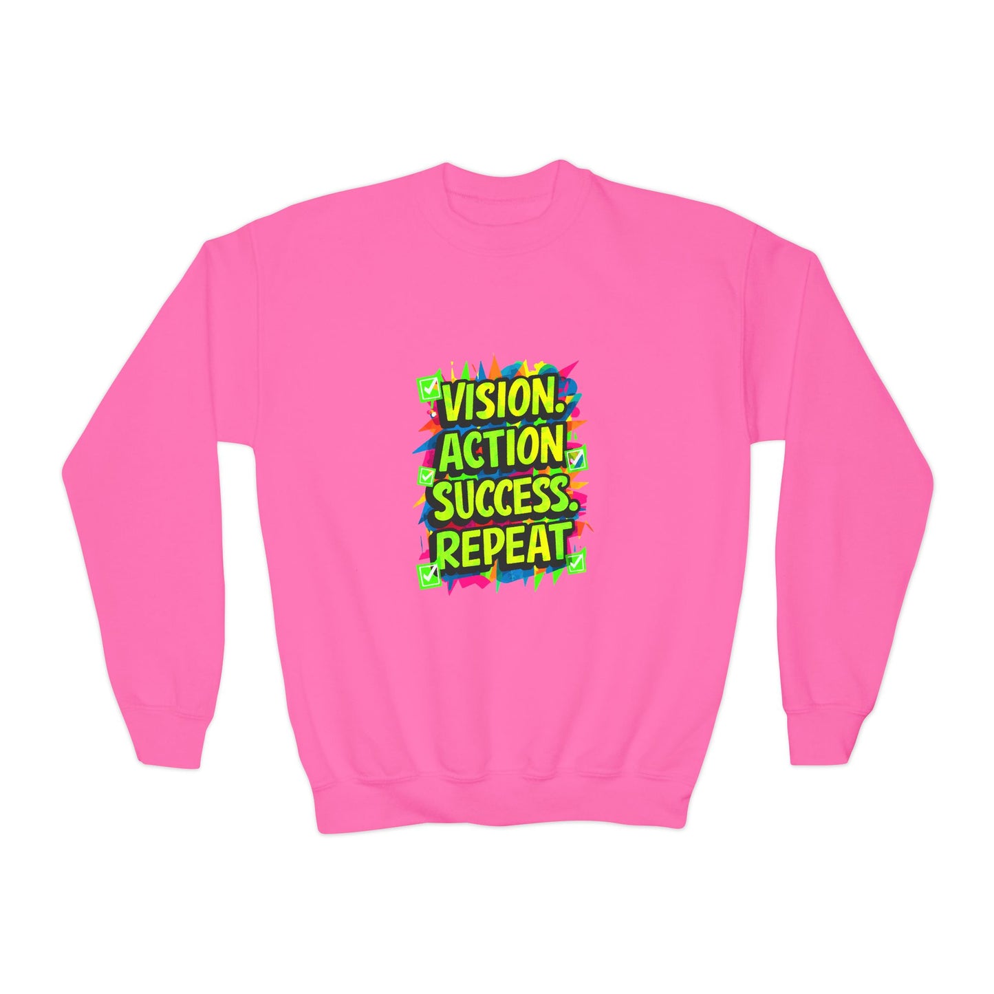 Vision Action Success Repeat Youth Crewneck Sweatshirt