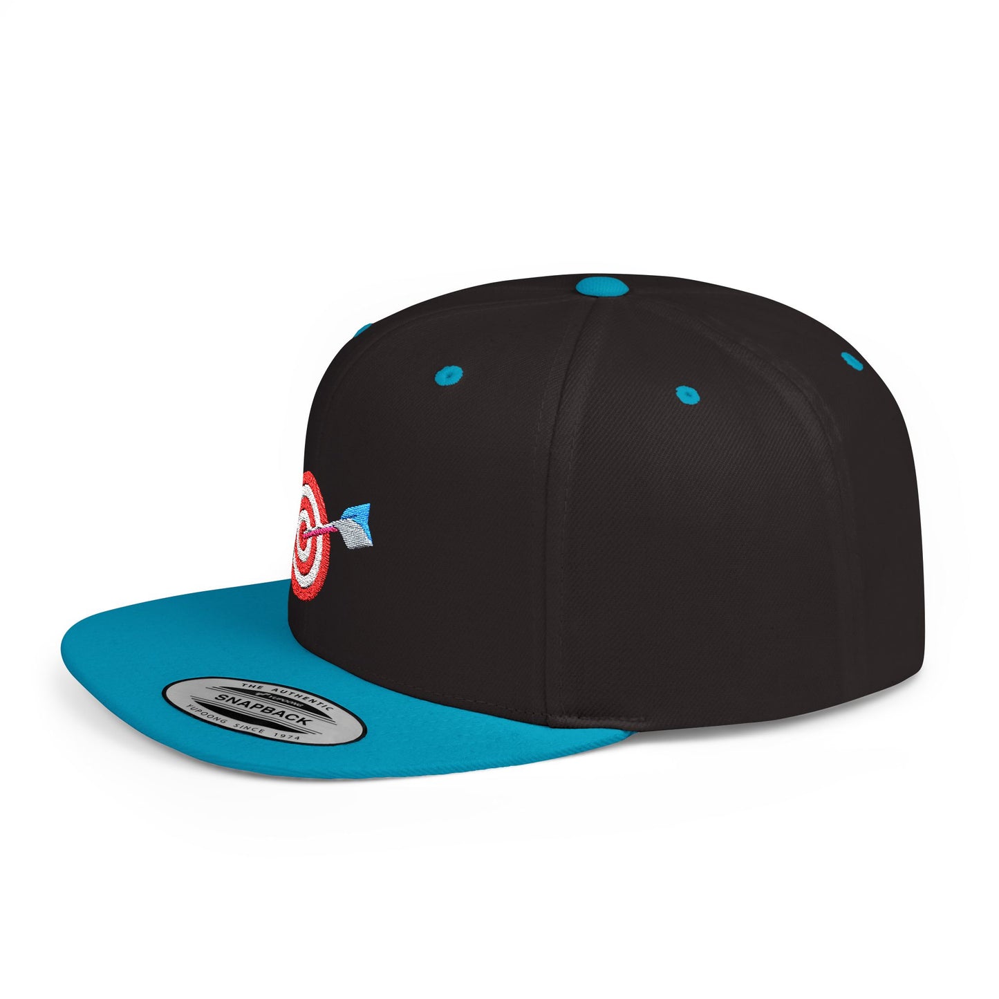 3d Render Arroe Hit The Center Of Target Or Goal Of Success Flat Bill Snapback