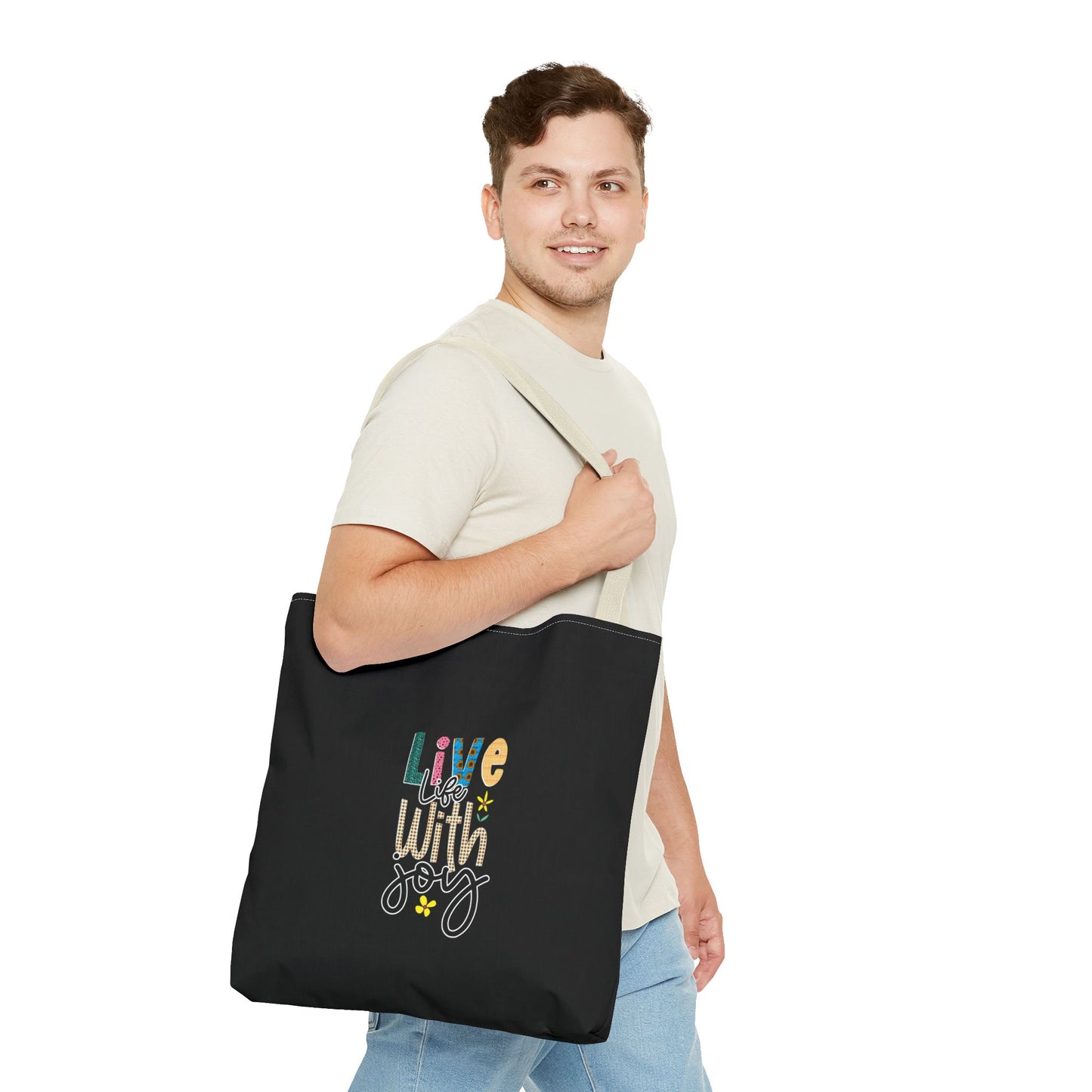 Live Life With Joy Tote Bag (AOP)