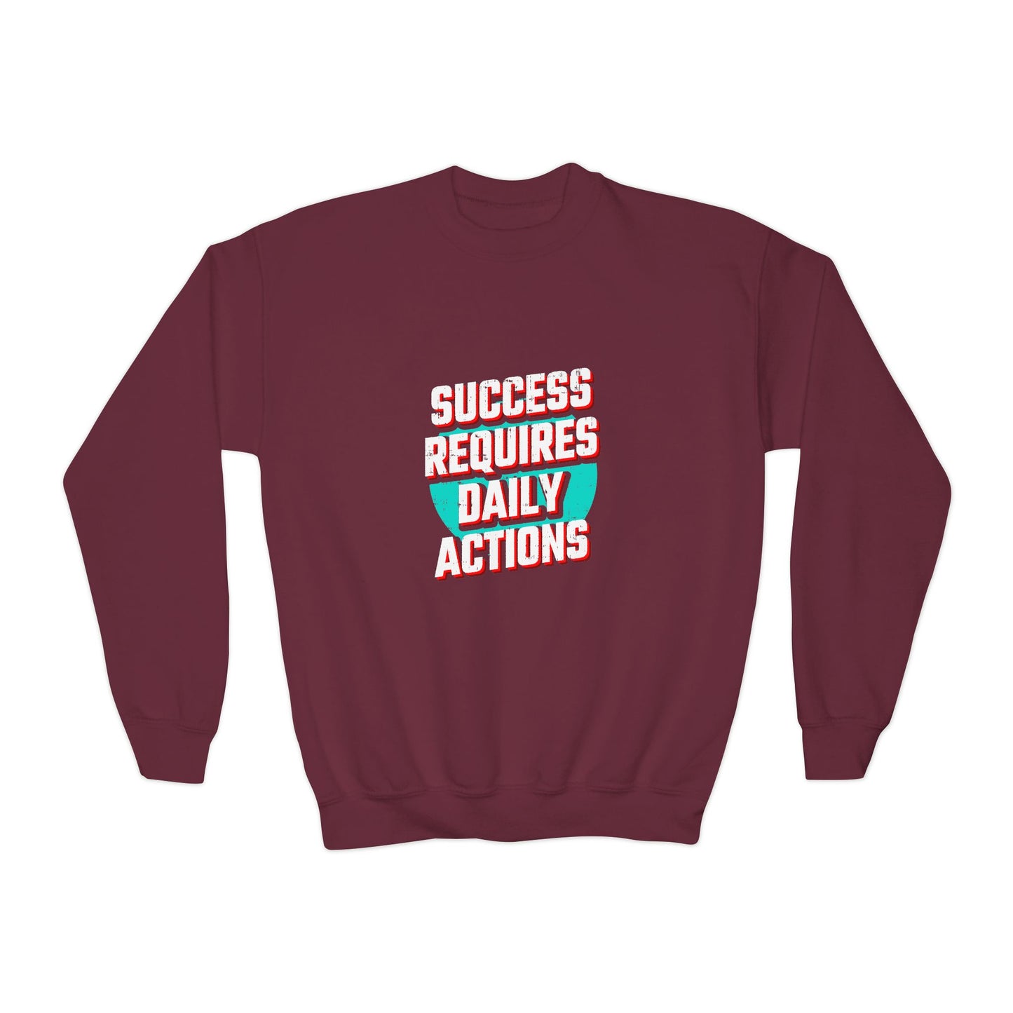 Success Requires Daily Actions Youth Crewneck Sweatshirt