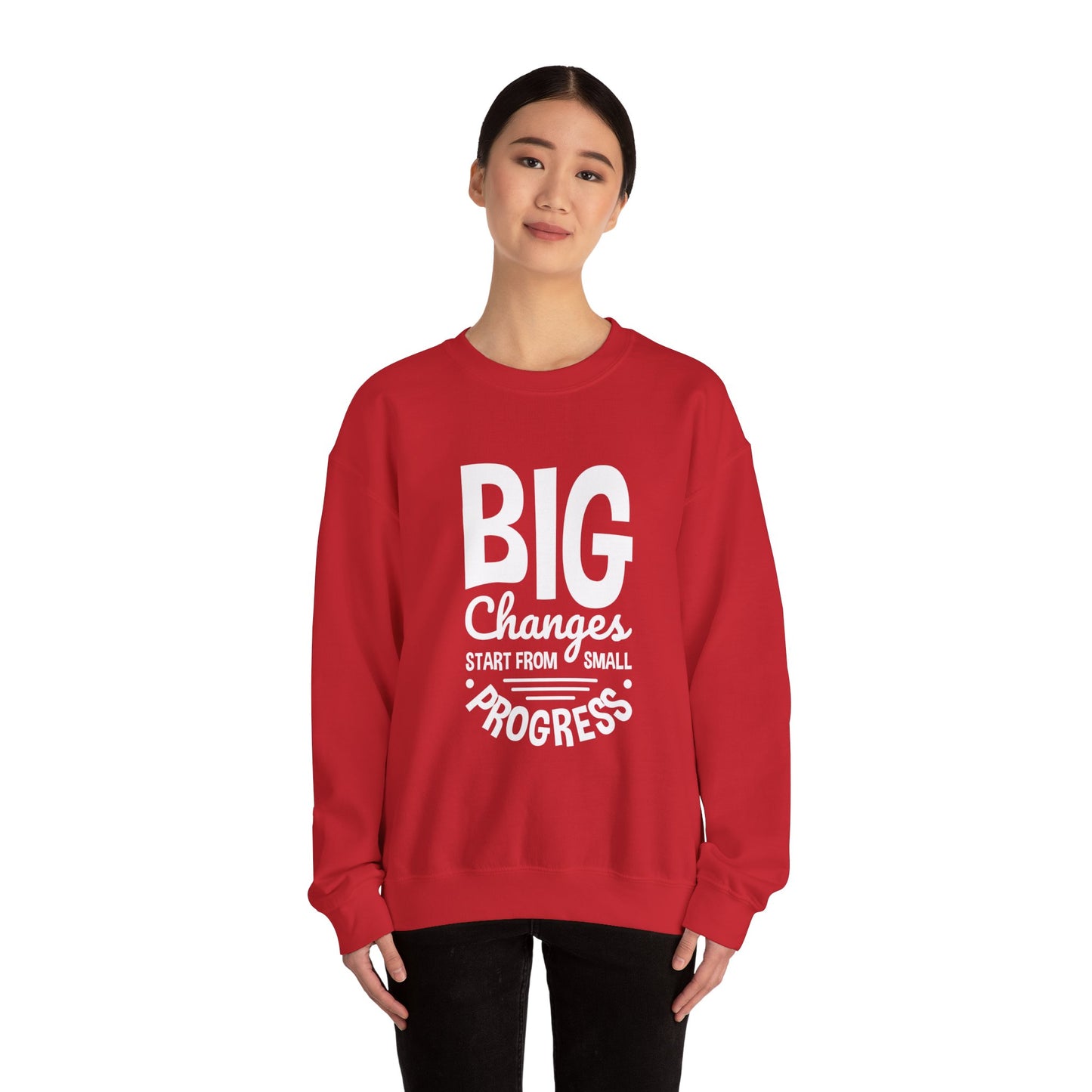 Big Changes Start From Small Progress Unisex Heavy Blend™ Crewneck Sweatshirt