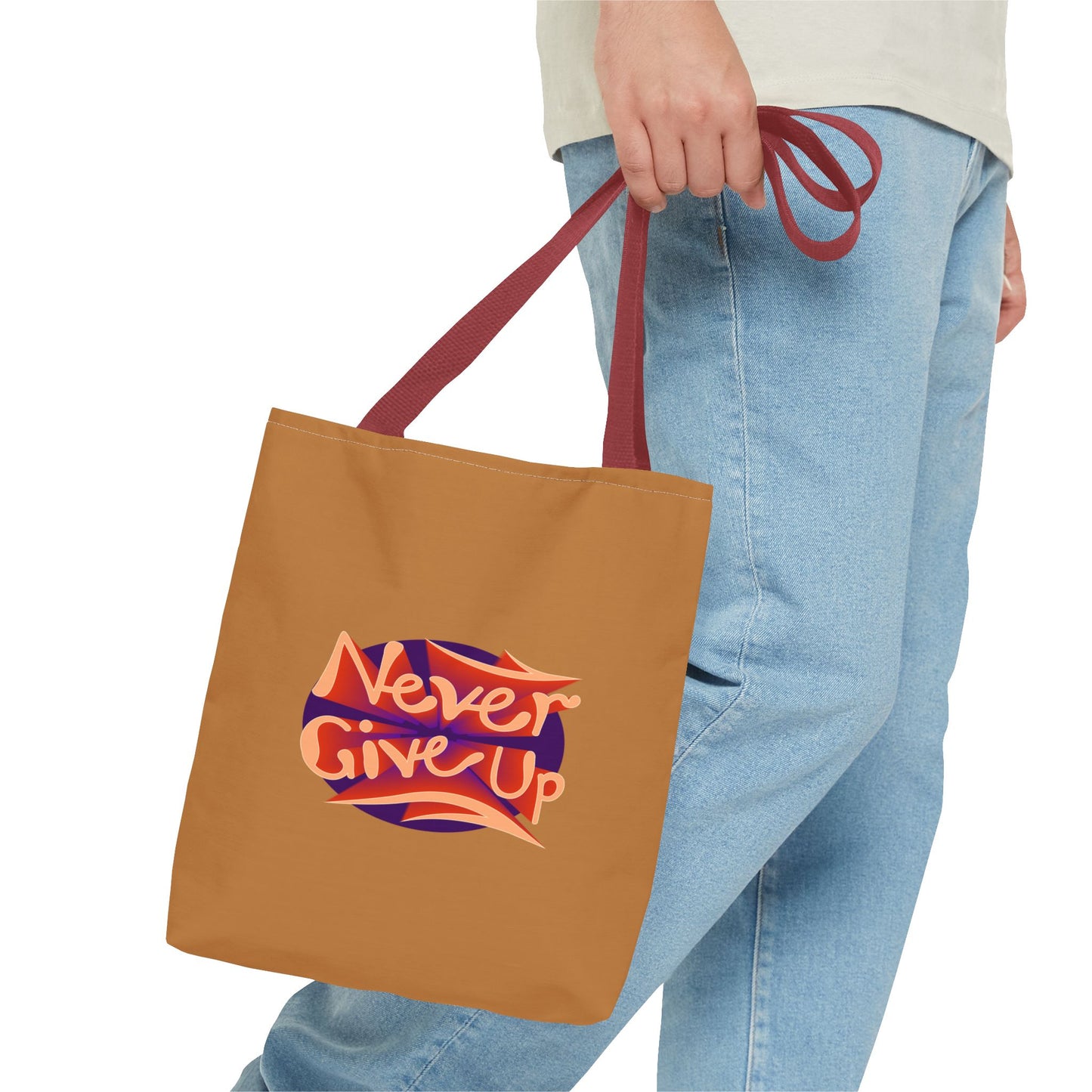 Never Give Up Tote Bag (AOP)