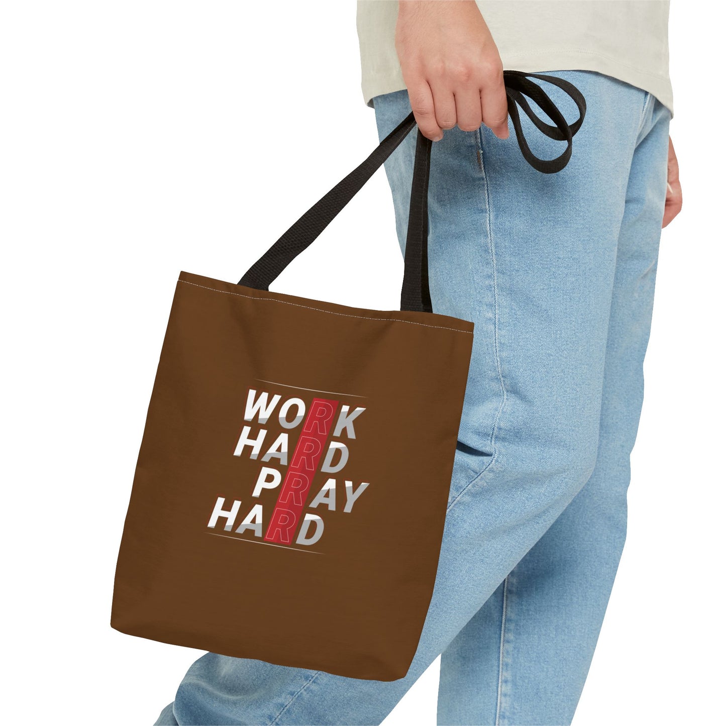 Work Hard Pray Hard Tote Bag (AOP)