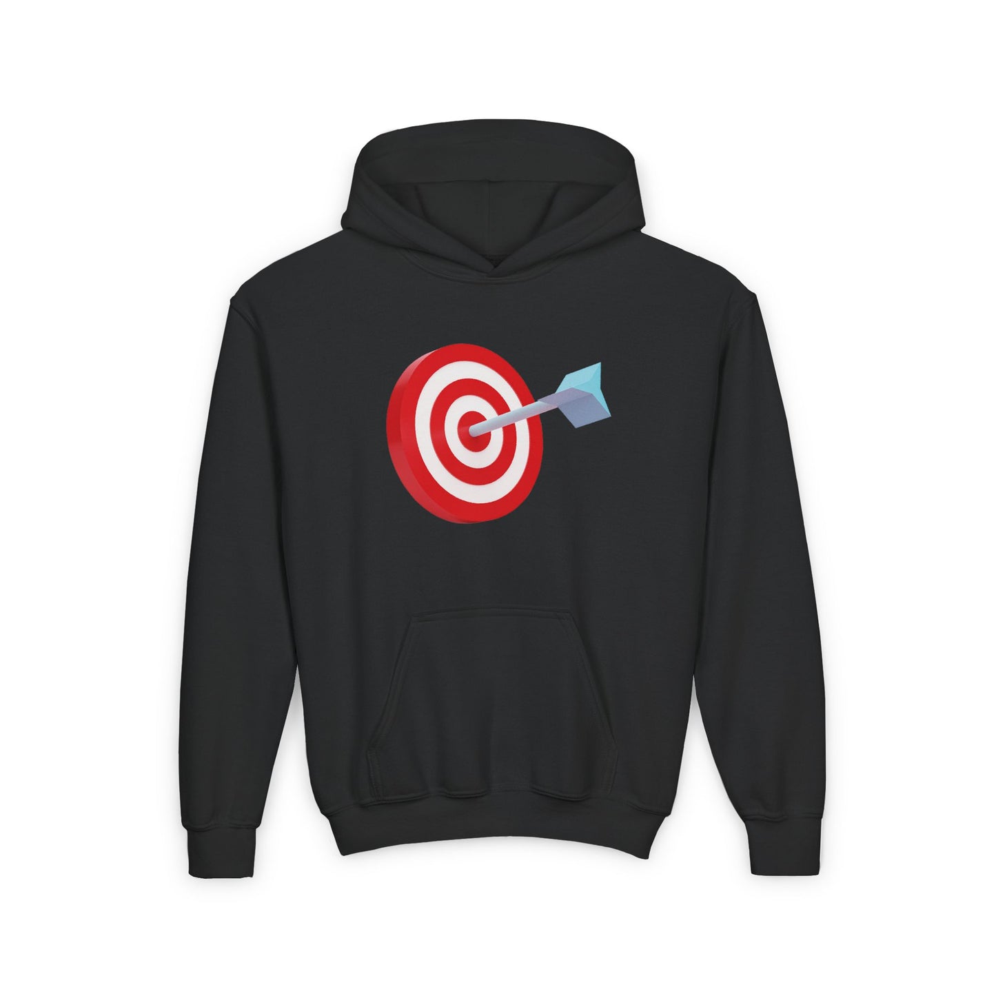 3d Render Arroe Hit The Center Of Target Or Goal Of Success Youth Heavy Blend Hooded Sweatshirt