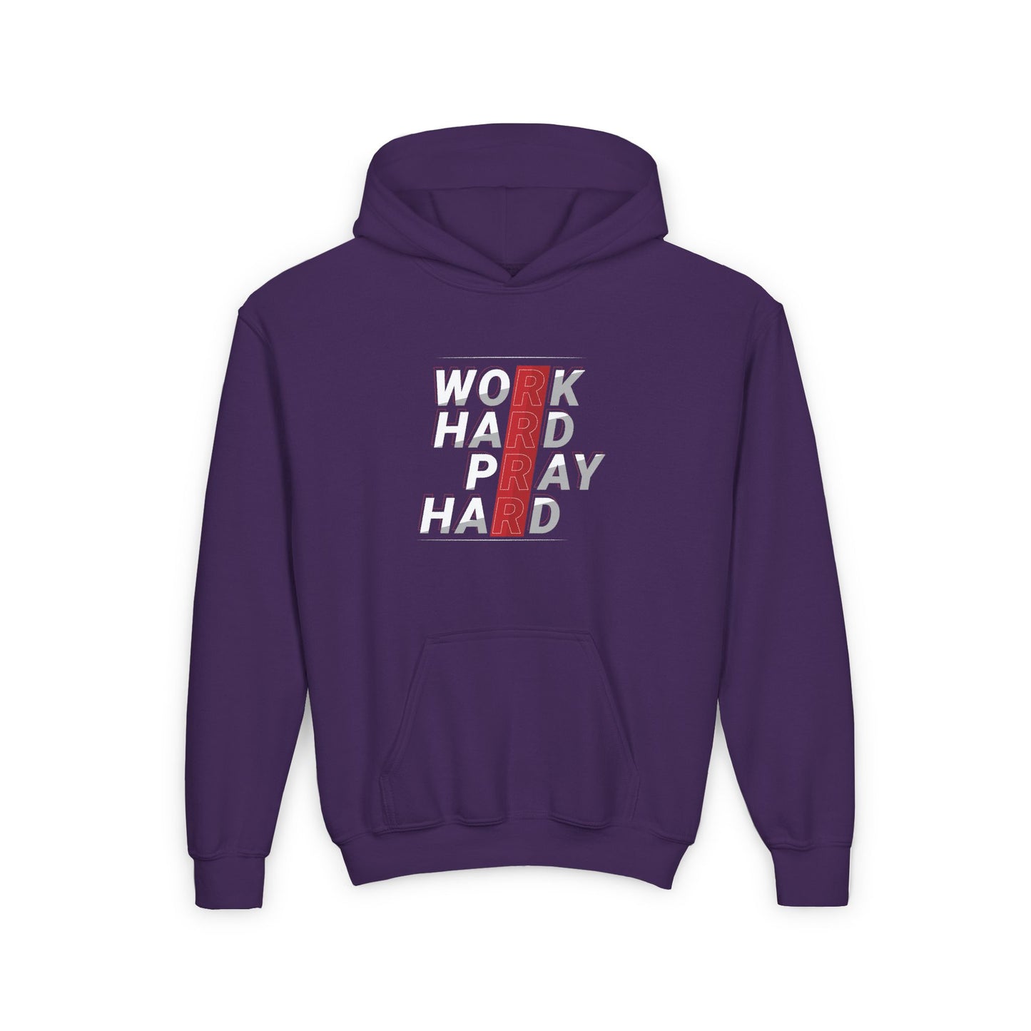Work Hard Pray Hard Youth Heavy Blend Hooded Sweatshirt