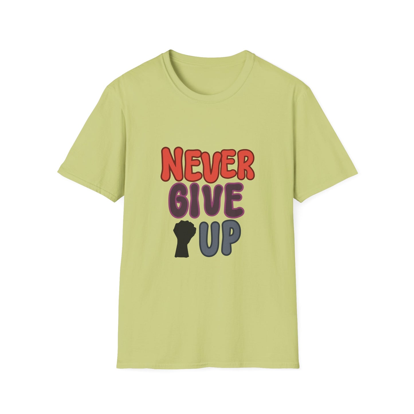 never give up Unisex Softstyle T-Shirt