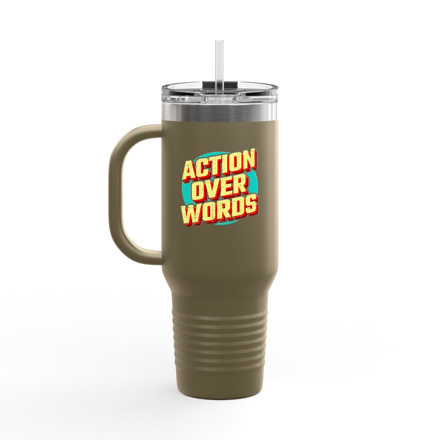 Action Over Words Insulated Travel Mug, 40oz