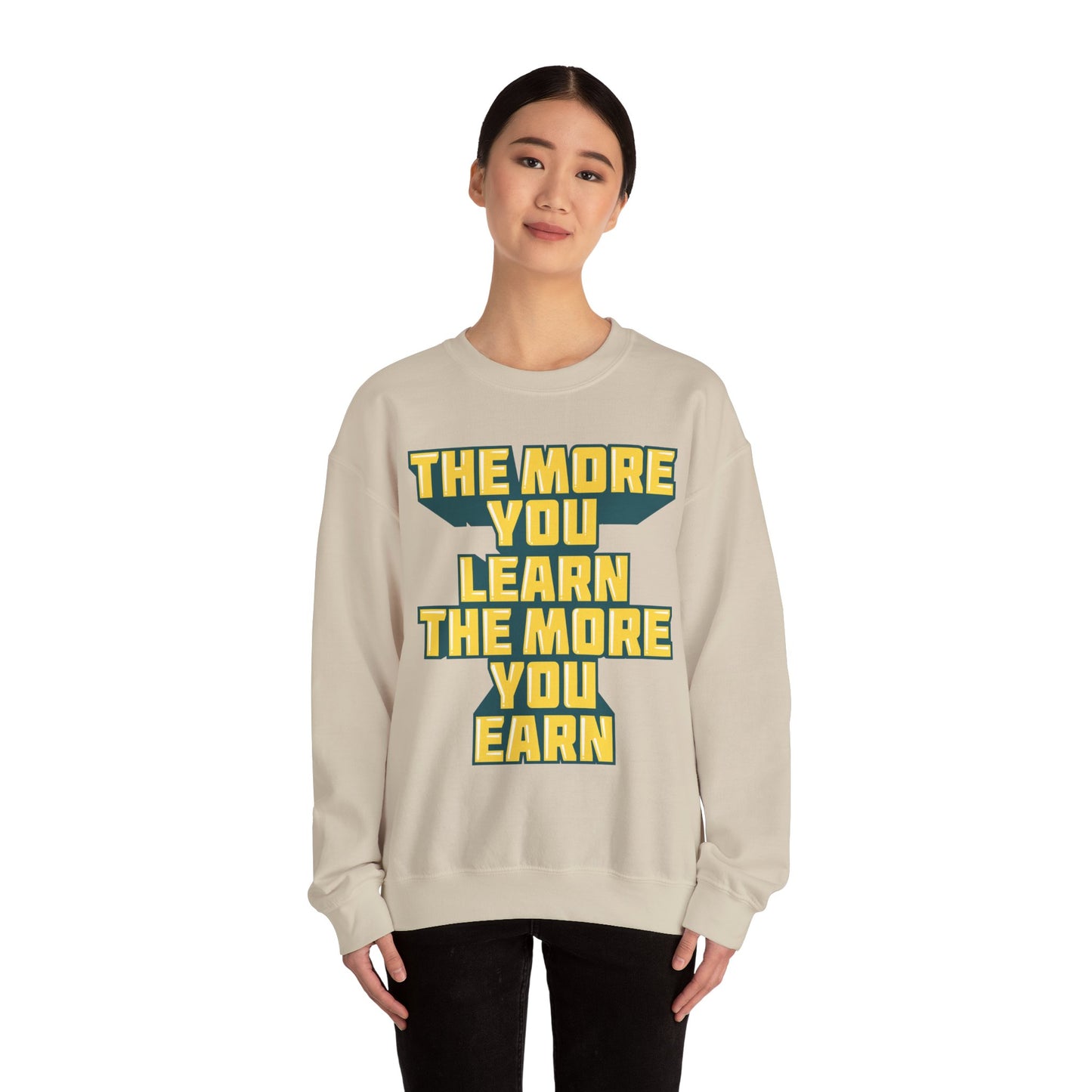 The More You Learn The More You Earn Unisex Heavy Blend™ Crewneck Sweatshirt