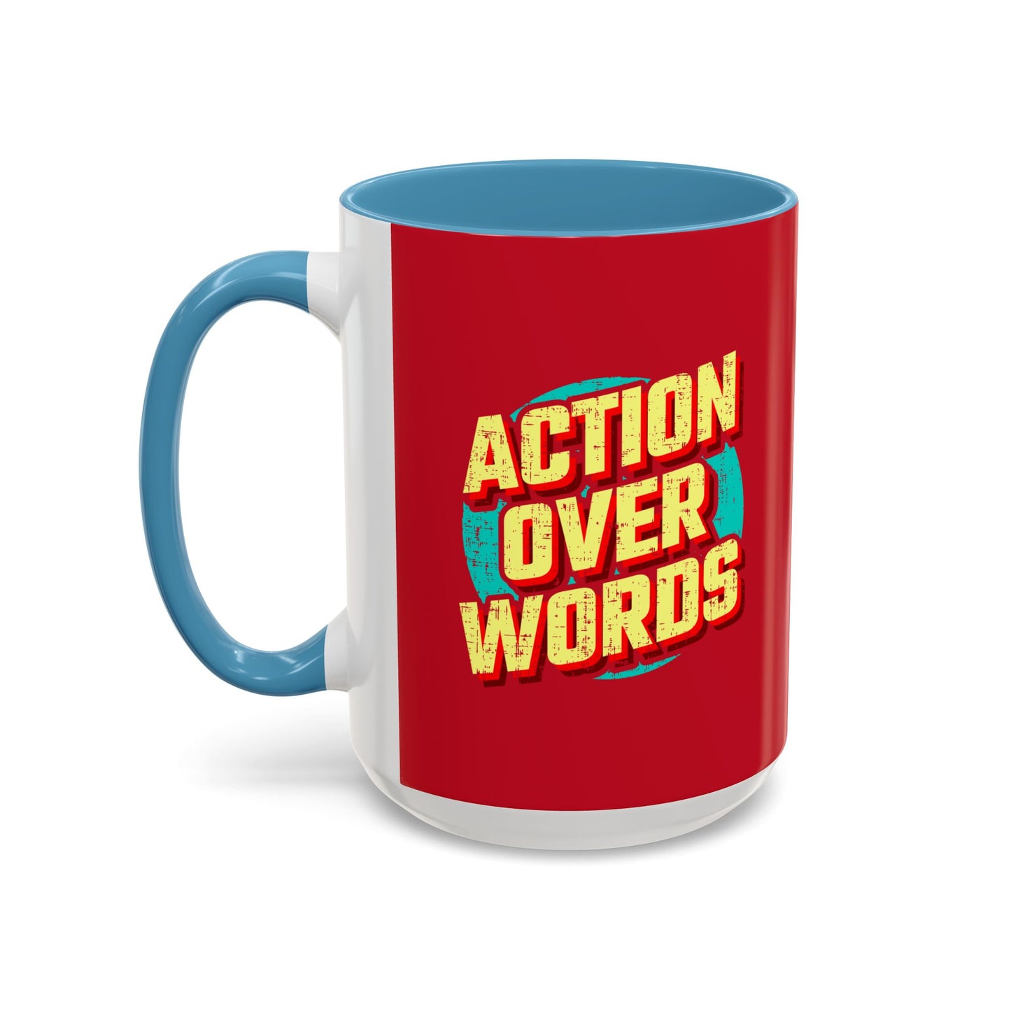 Action Over Words Accent Coffee Mug (11, 15oz)