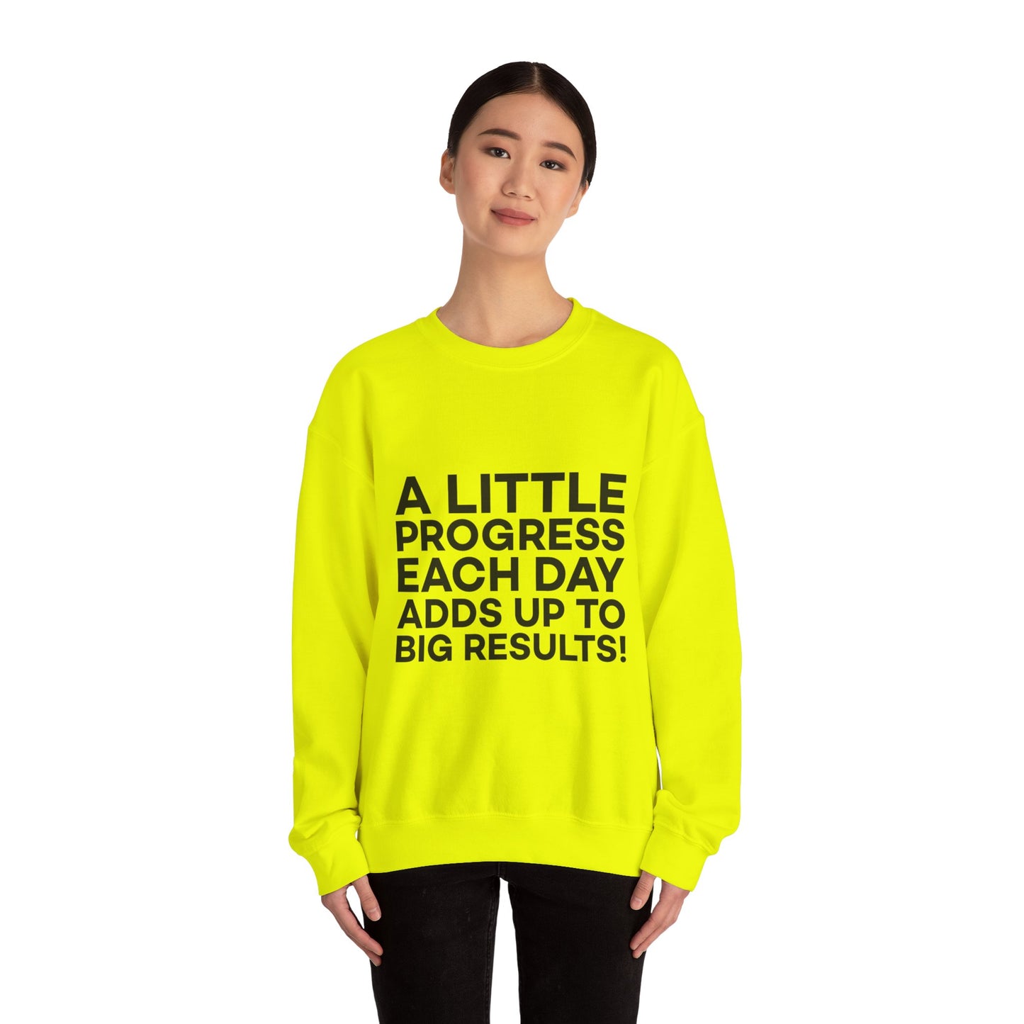 A Little Progress Each Day Adds Up To Big Results! Unisex Heavy Blend™ Crewneck Sweatshirt