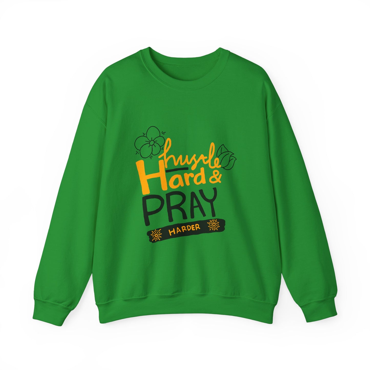 Hustle Hard And Pray Harder Unisex Heavy Blend™ Crewneck Sweatshirt