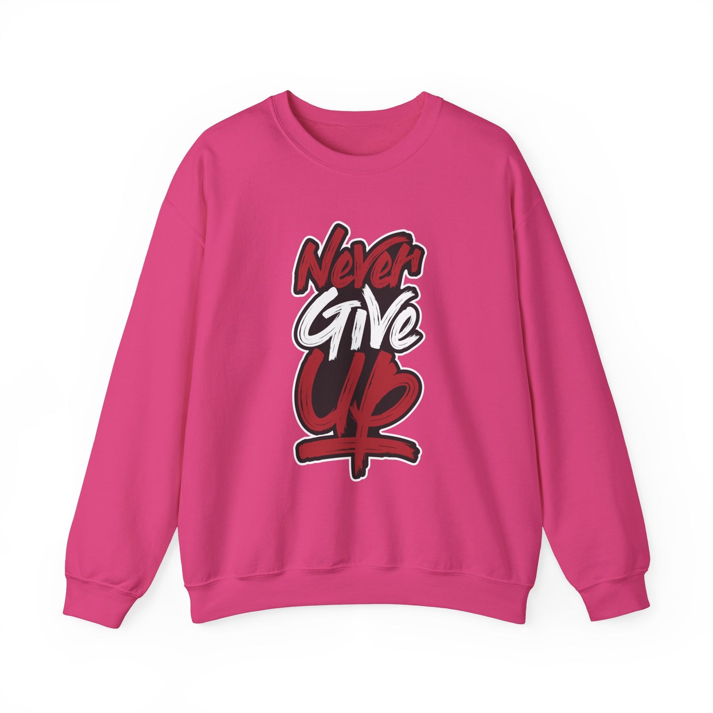 Never Give Up Unisex Heavy Blend™ Crewneck Sweatshirt