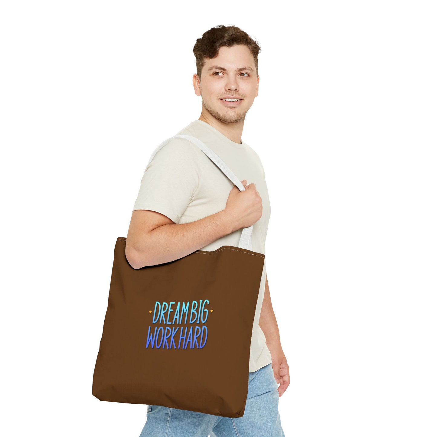 Dream Big Work Hard Tote Bag (AOP)