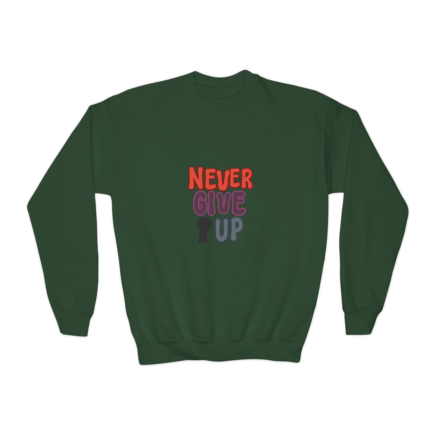 Never Give Up Youth Crewneck Sweatshirt