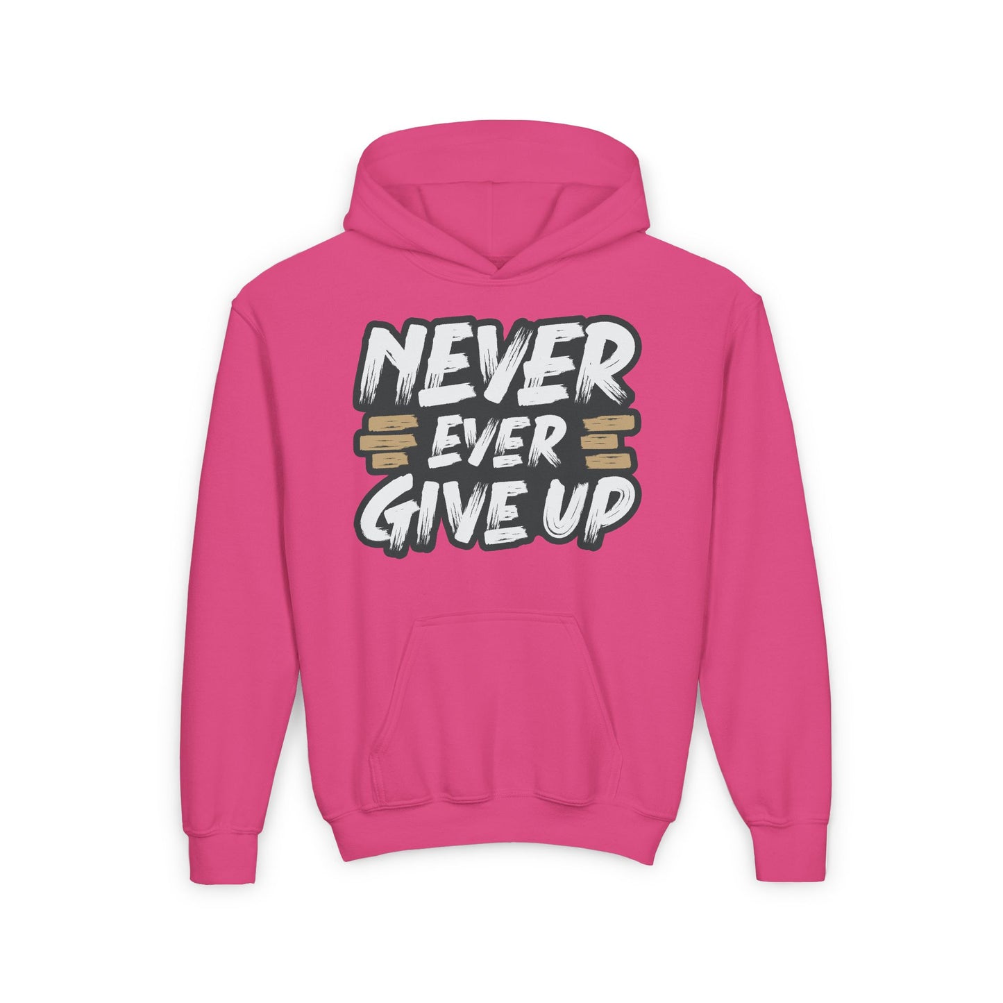 Never Give Up Youth Heavy Blend Hooded Sweatshirt