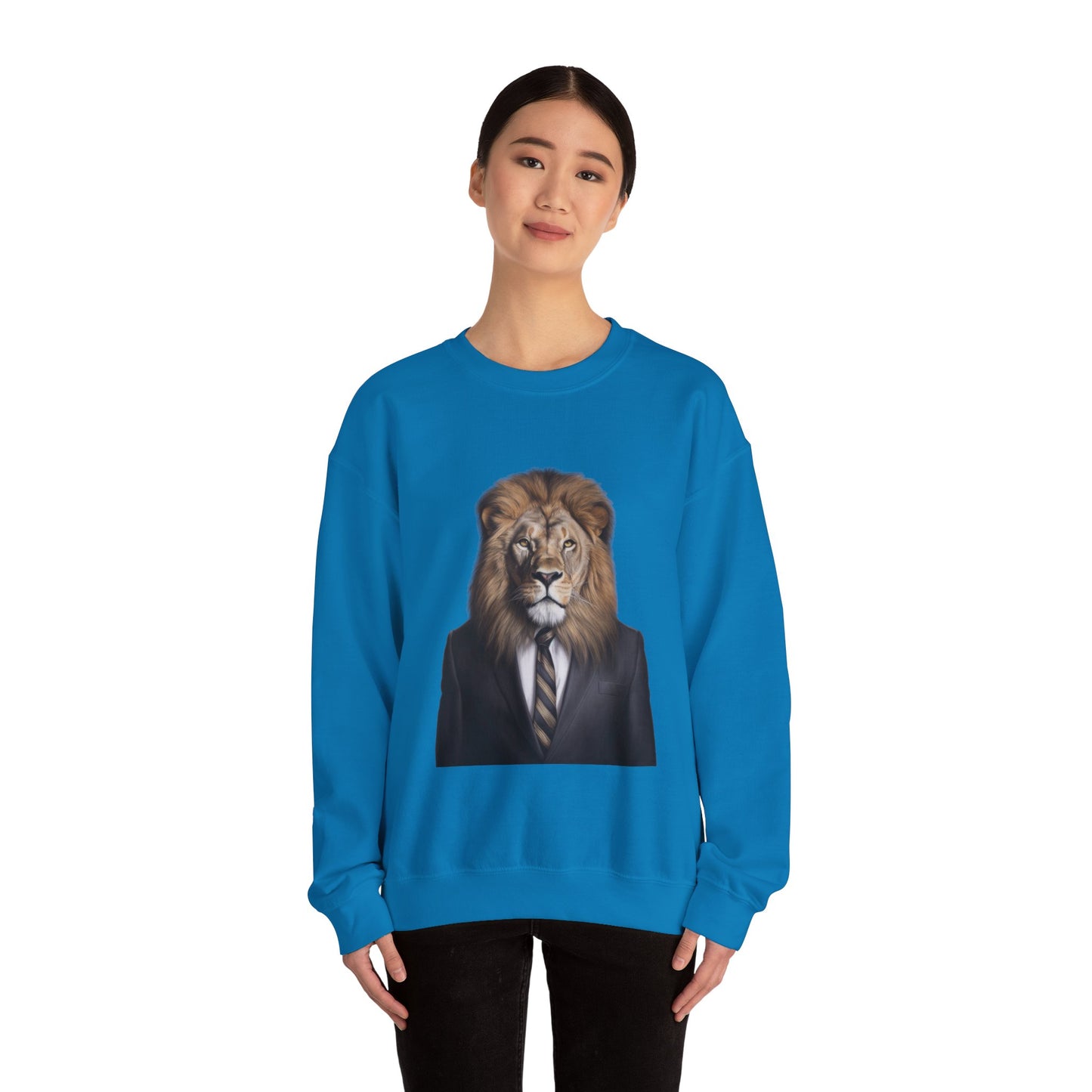 Lion Business Person Unisex Heavy Blend™ Crewneck Sweatshirt