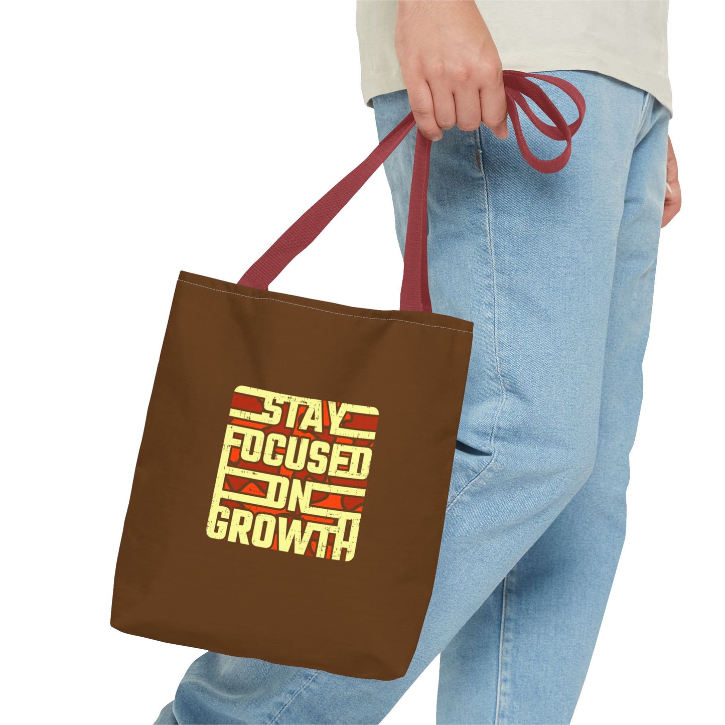 Stay Focused On Growth Tote Bag (AOP)