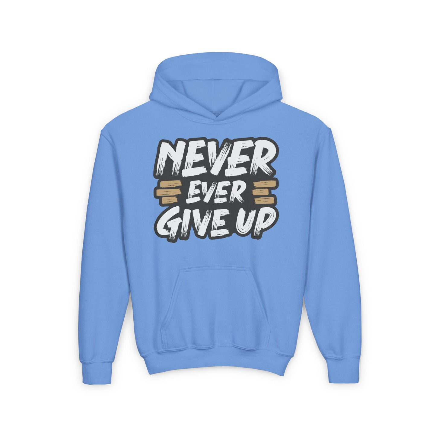 Never Give Up Youth Heavy Blend Hooded Sweatshirt