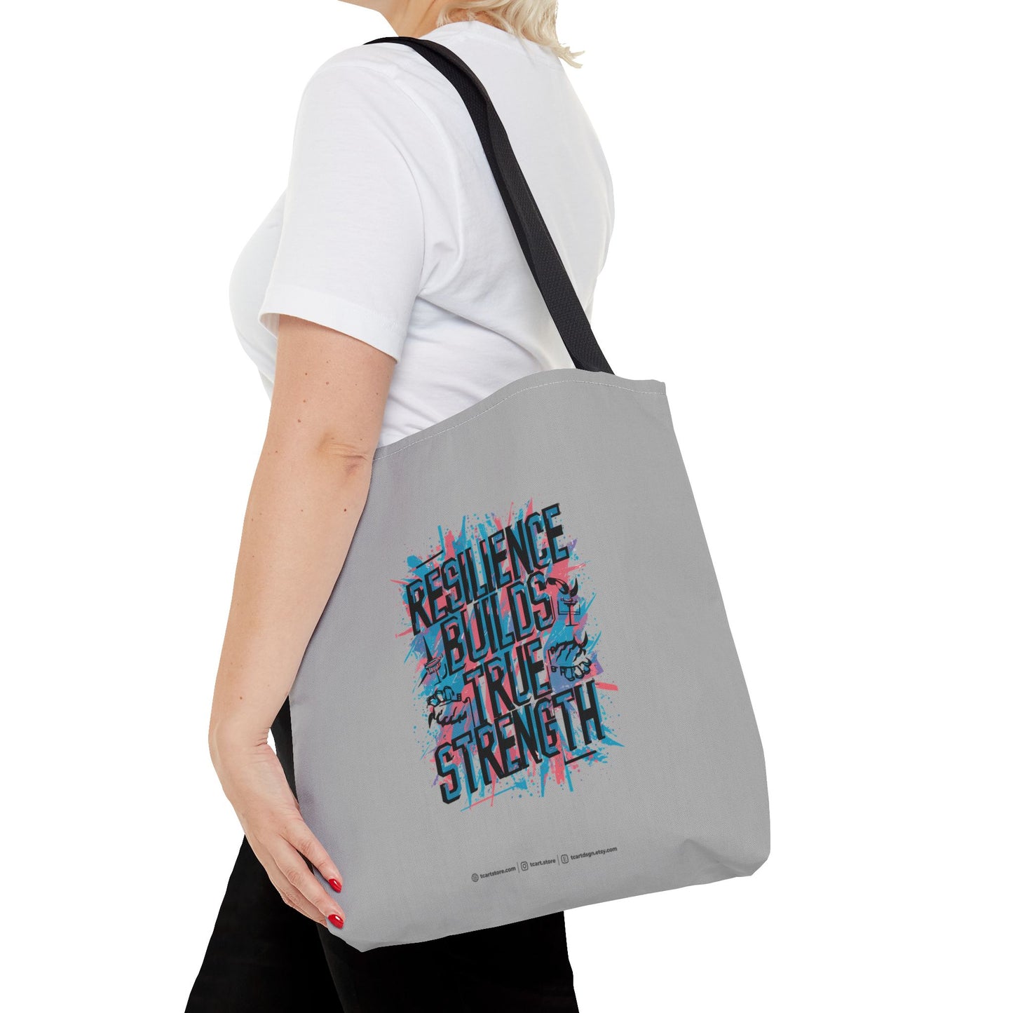 Resilience Builds True Strength Tote Bag (AOP)