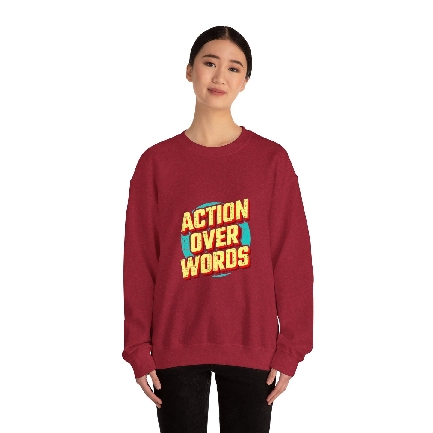 Action Over Words Unisex Heavy Blend™ Crewneck Sweatshirt