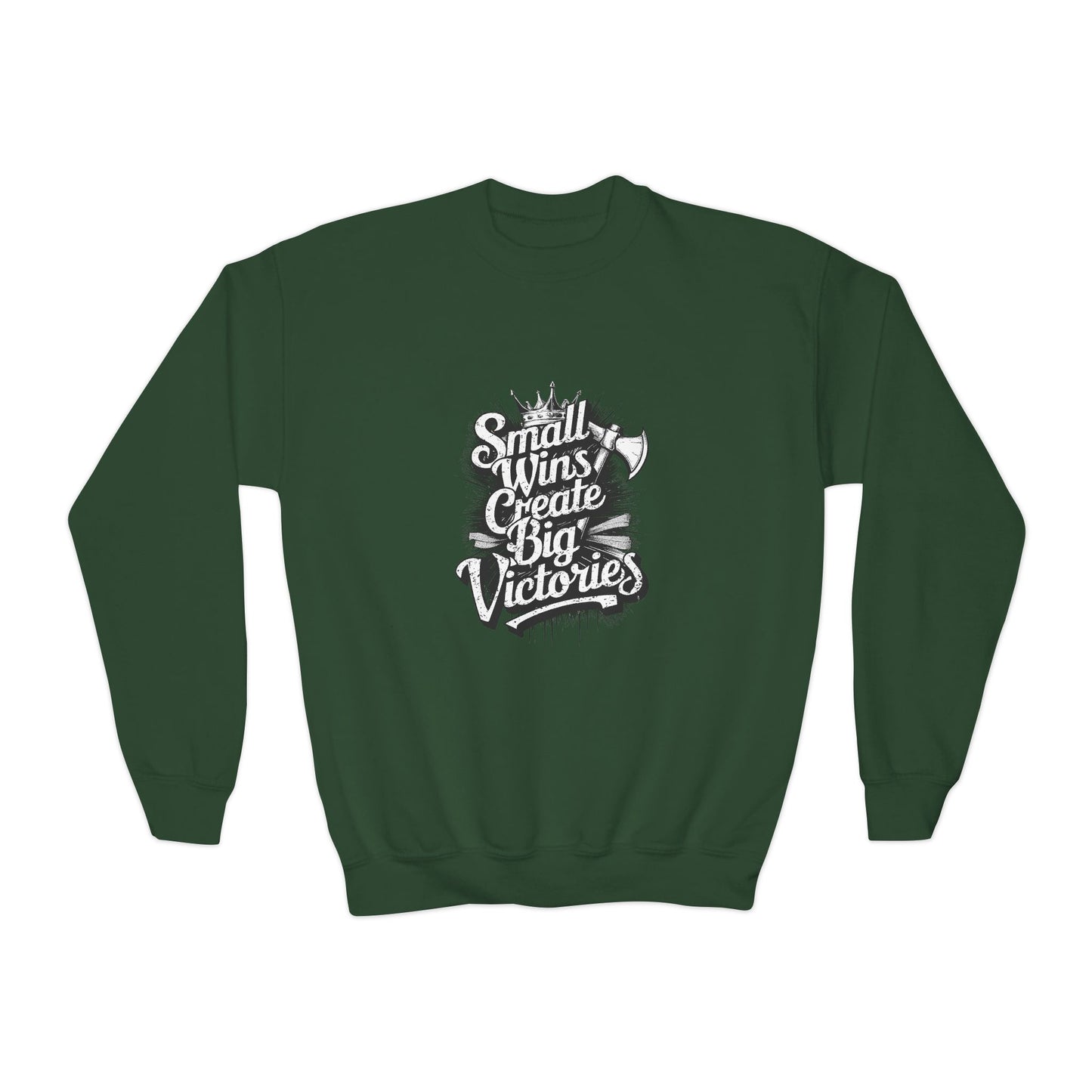 Small Wings Create Big Victories Youth Crewneck Sweatshirt