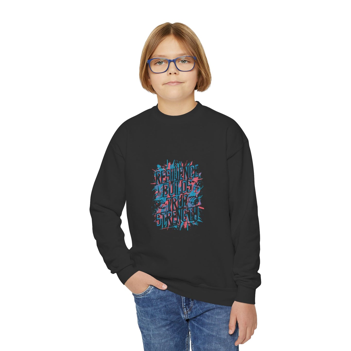 Resilience Builds True Strength Youth Crewneck Sweatshirt