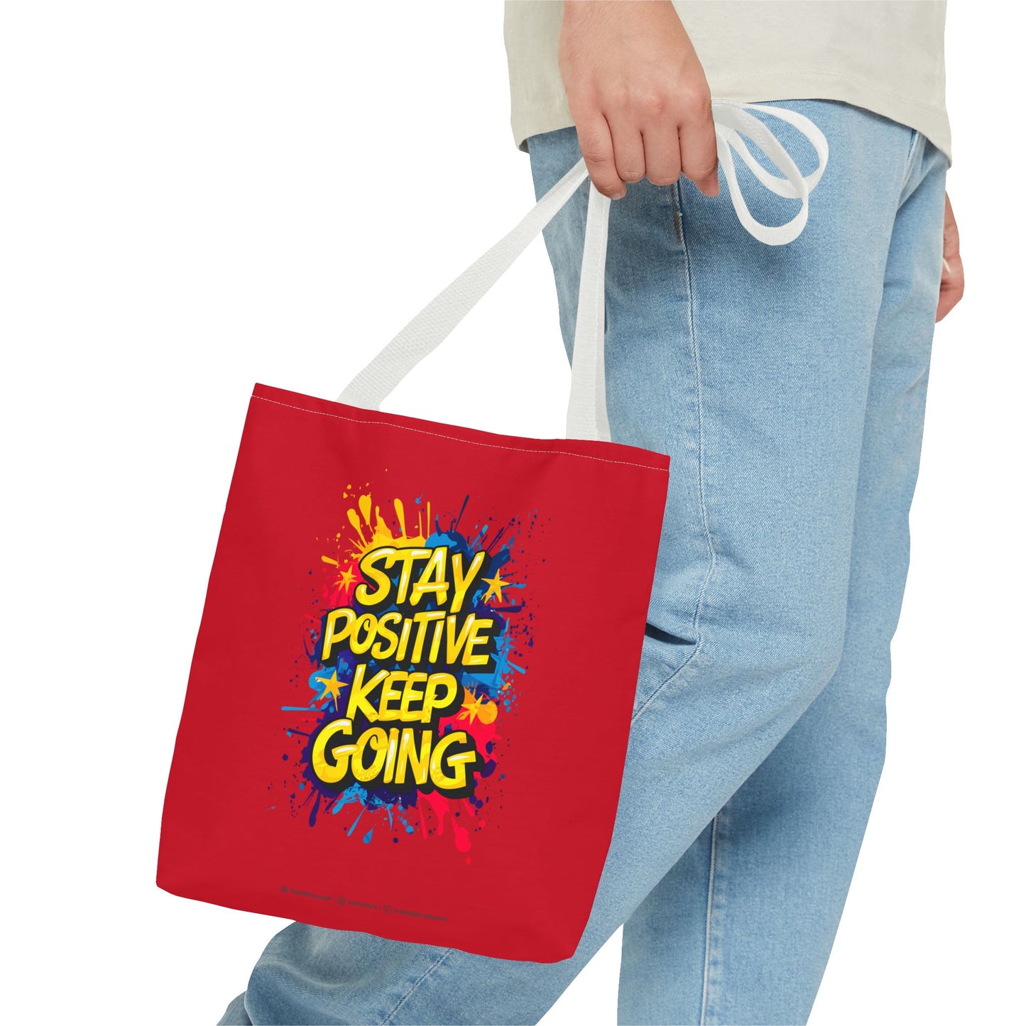Stay Positive Keep Going Tote Bag (AOP)