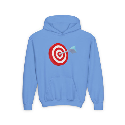3d Render Arroe Hit The Center Of Target Or Goal Of Success Youth Heavy Blend Hooded Sweatshirt