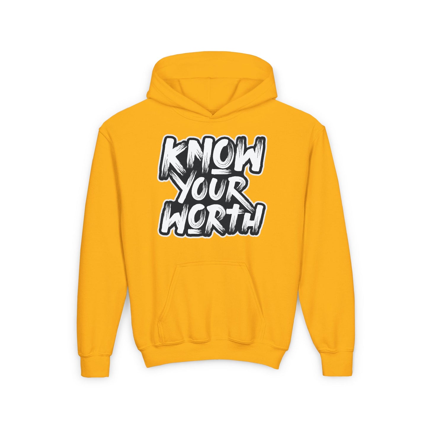 Know Your Worth Youth Heavy Blend Hooded Sweatshirt
