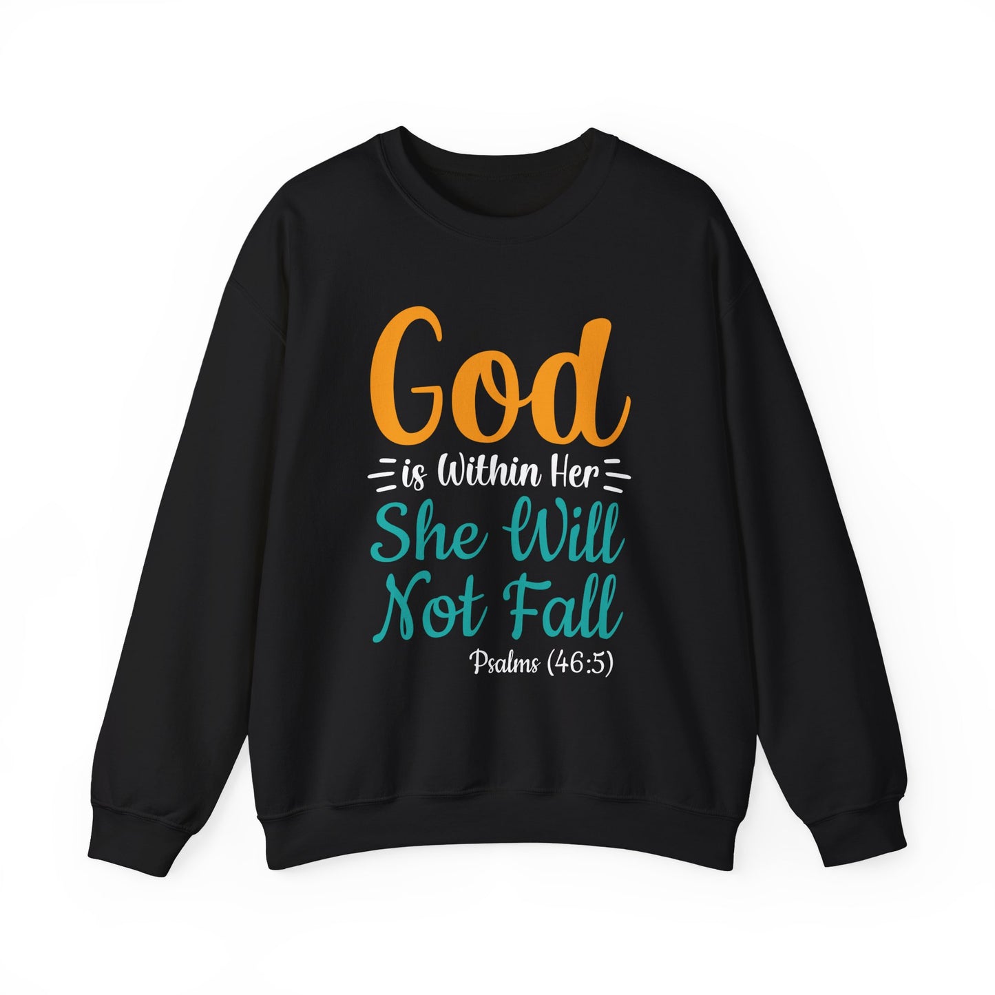 God Is Within Her She Will Not Fall Unisex Heavy Blend™ Crewneck Sweatshirt
