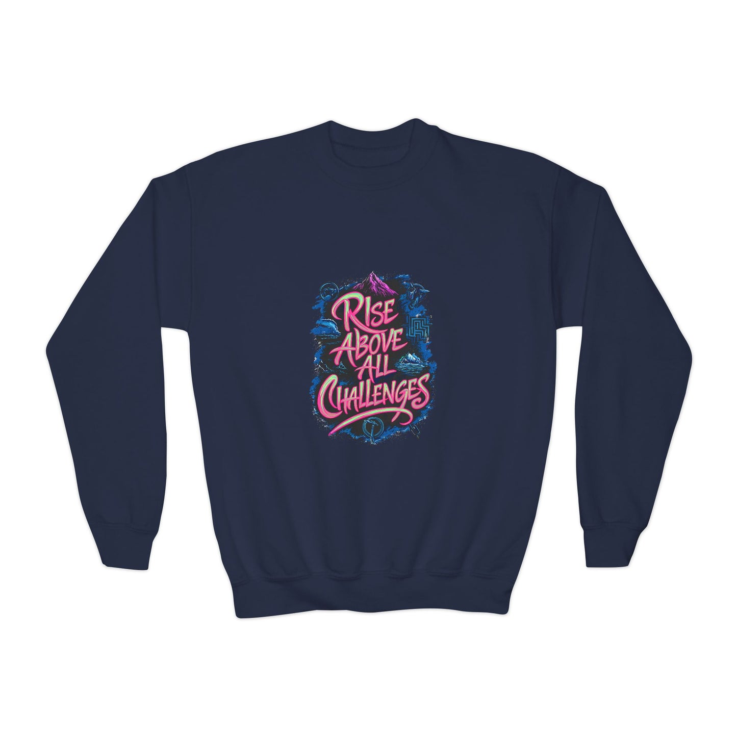 Rise Above All Challenges Youth Crewneck Sweatshirt