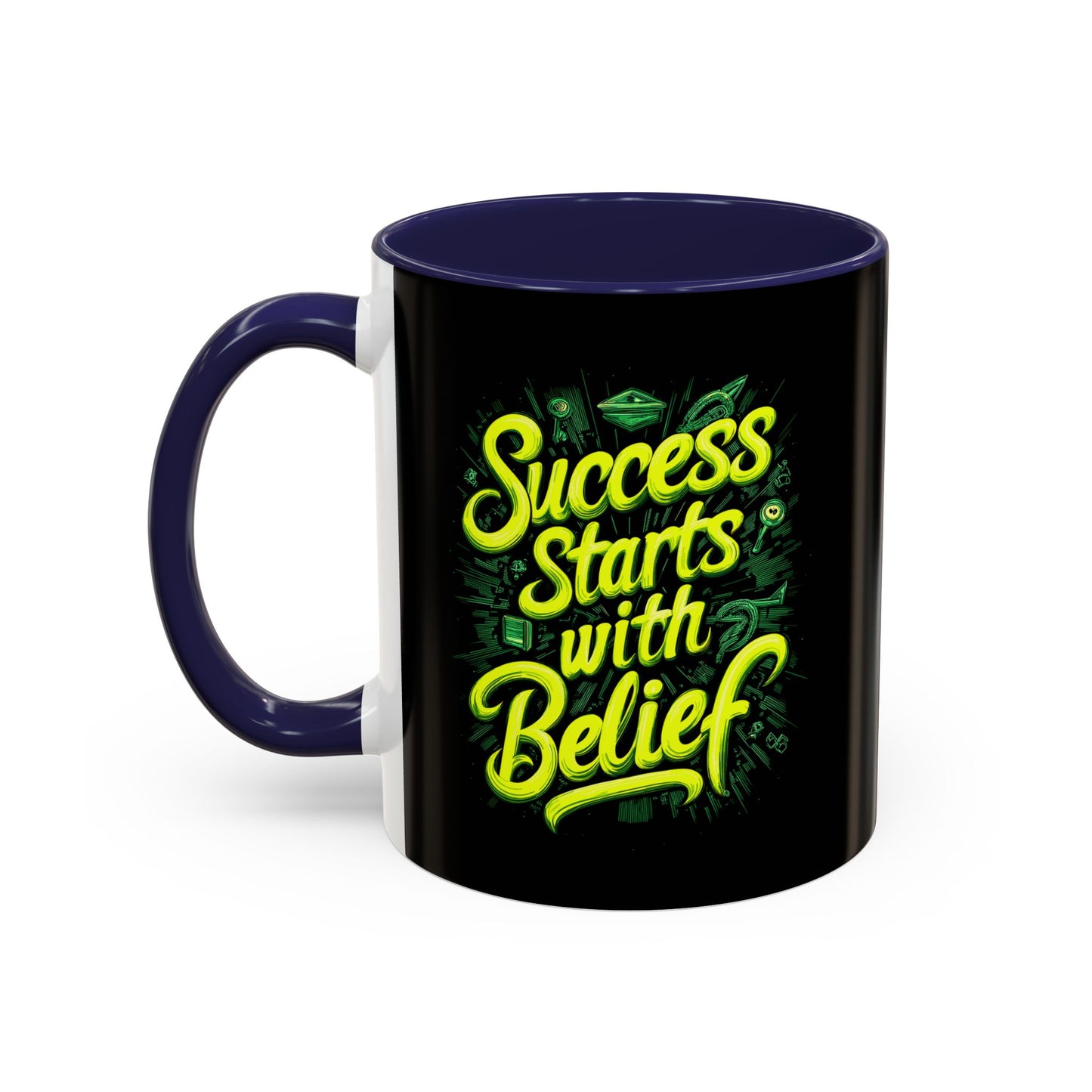 Success Starts With Belief Accent Coffee Mug (11, 15oz)