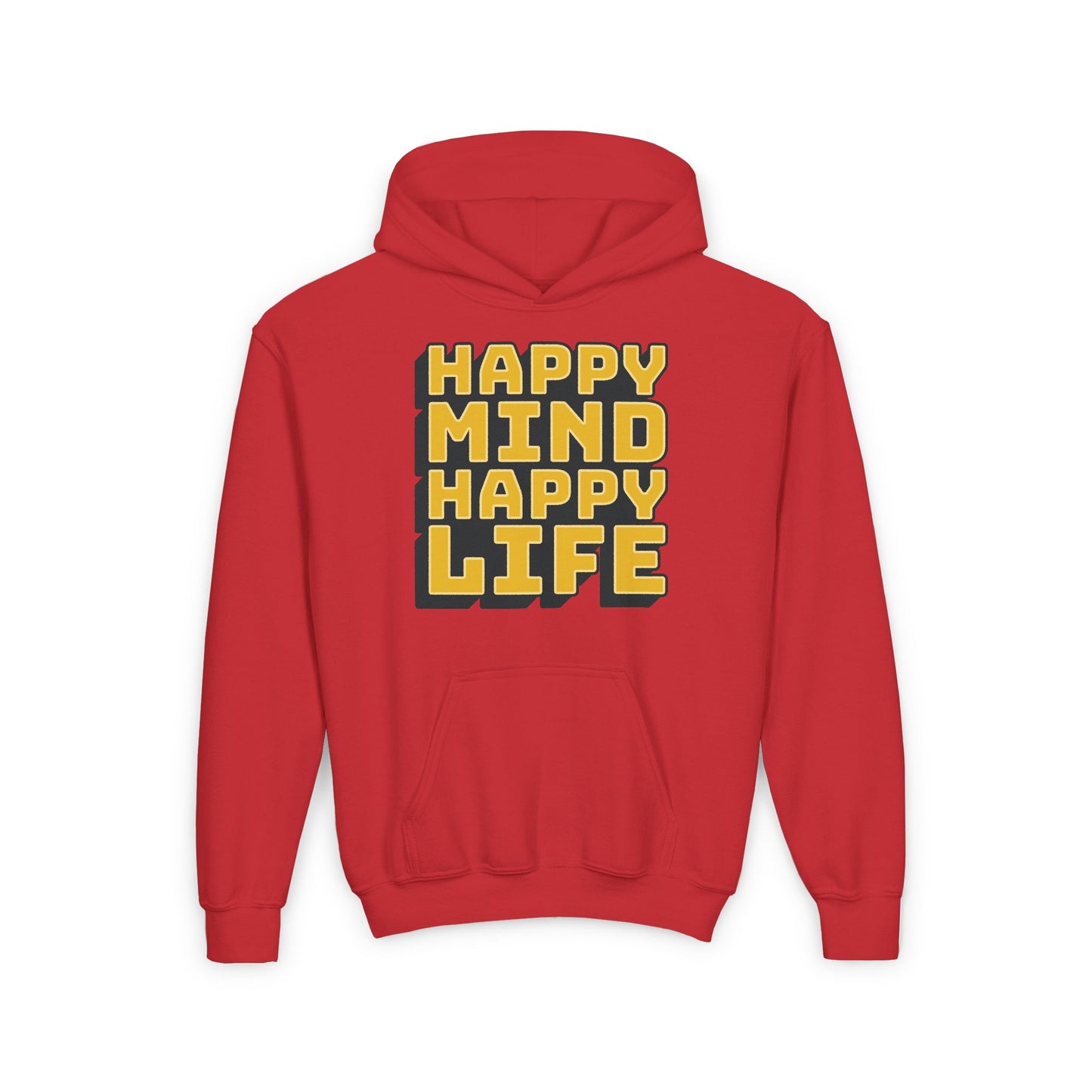 Happy Mind Happy Life Youth Heavy Blend Hooded Sweatshirt