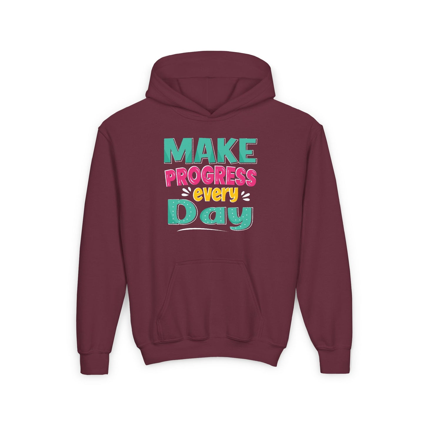 Make Progress Every Day Youth Heavy Blend Hooded Sweatshirt
