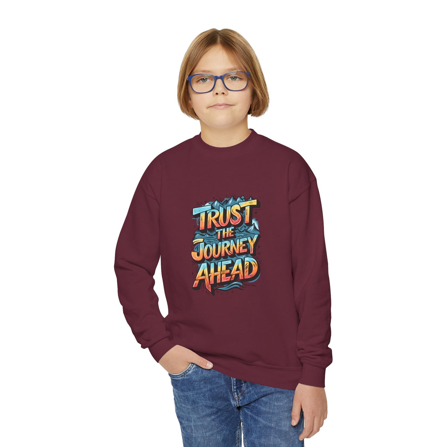 Trust The Journey Ahead Youth Crewneck Sweatshirt