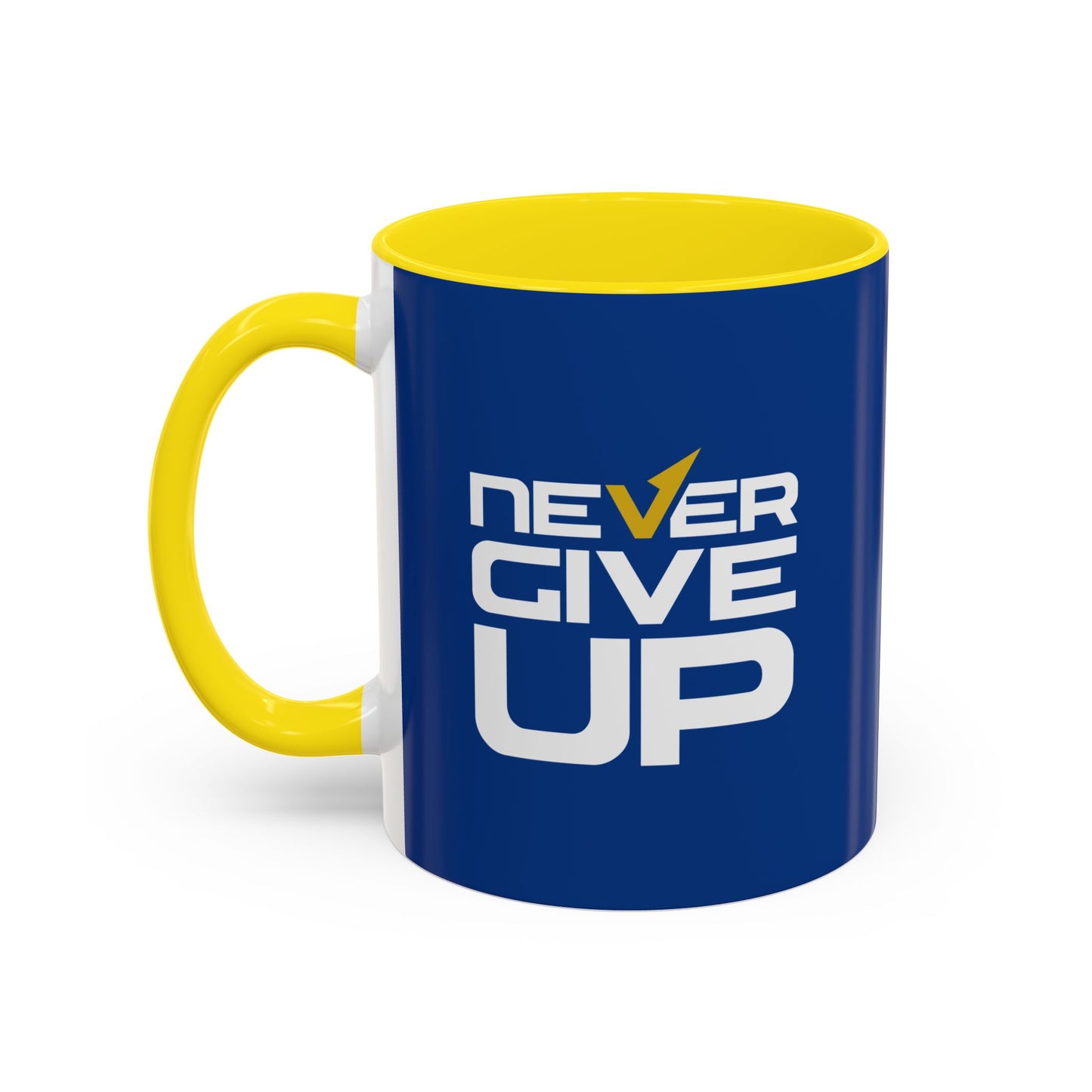 Never Give Up Accent Coffee Mug (11, 15oz)