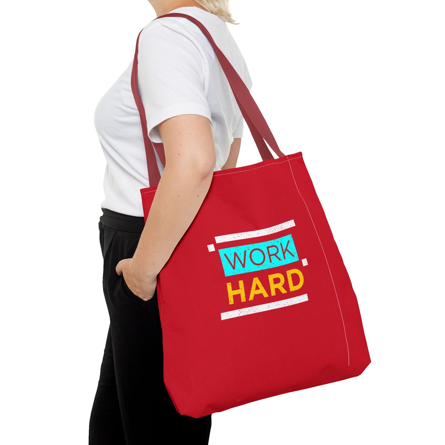 Work Hard Tote Bag (AOP)