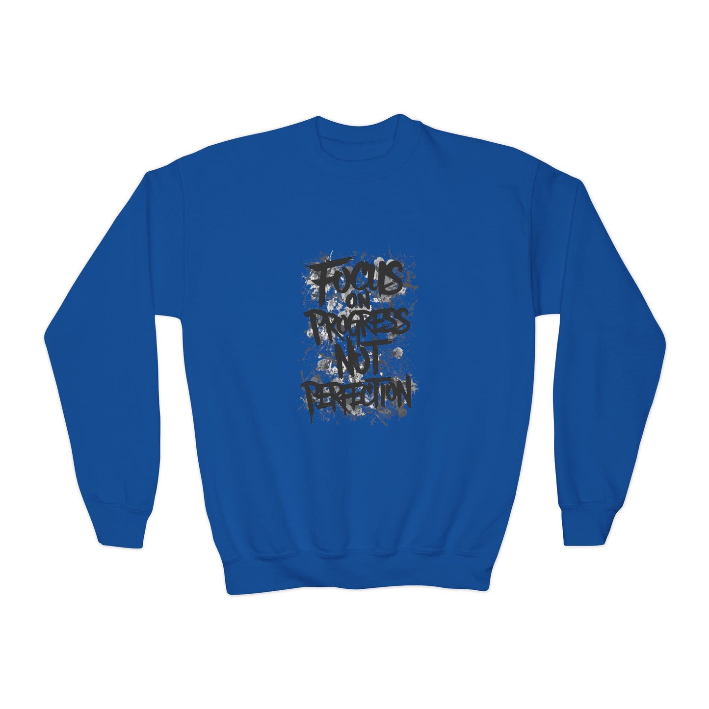 Focus On Progress Not Perfection Youth Crewneck Sweatshirt