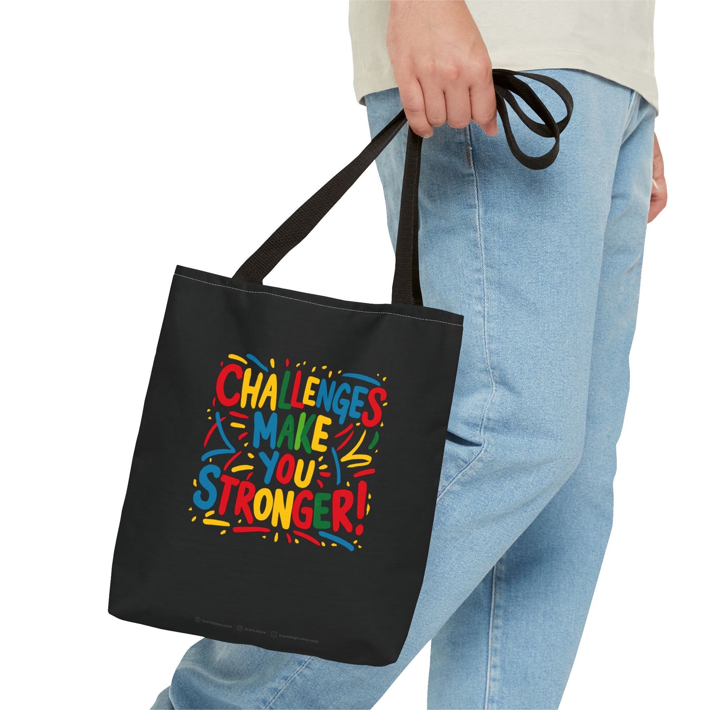 Challenges Make You Stronger! Tote Bag (AOP)