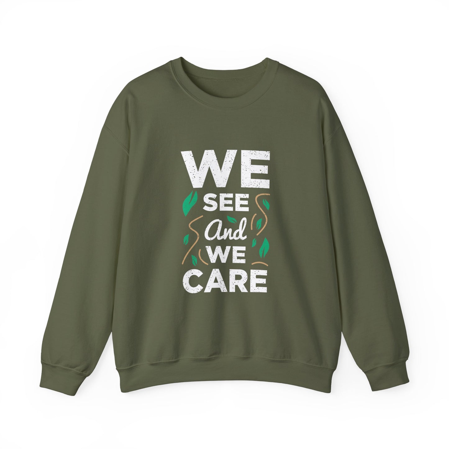 We See And We Care Unisex Heavy Blend™ Crewneck Sweatshirt