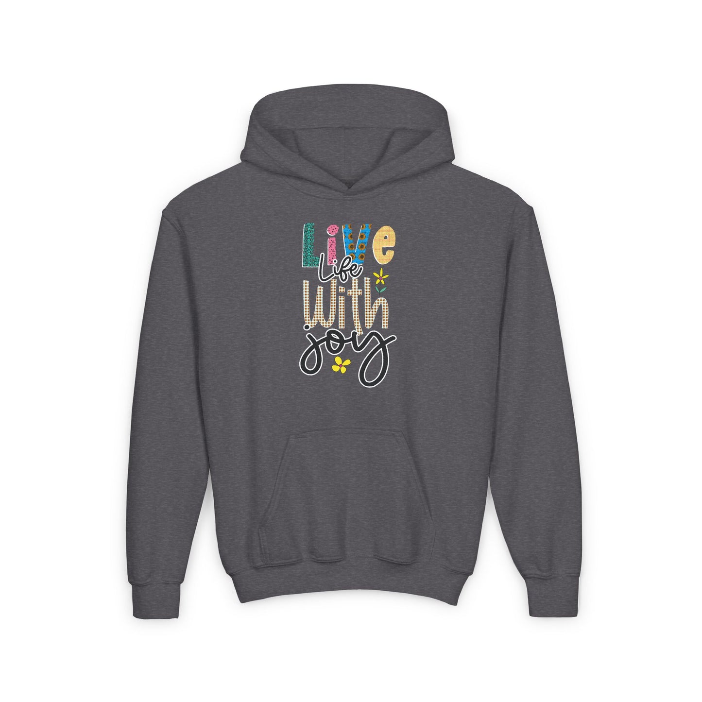 Live Life With Joy Youth Heavy Blend Hooded Sweatshirt